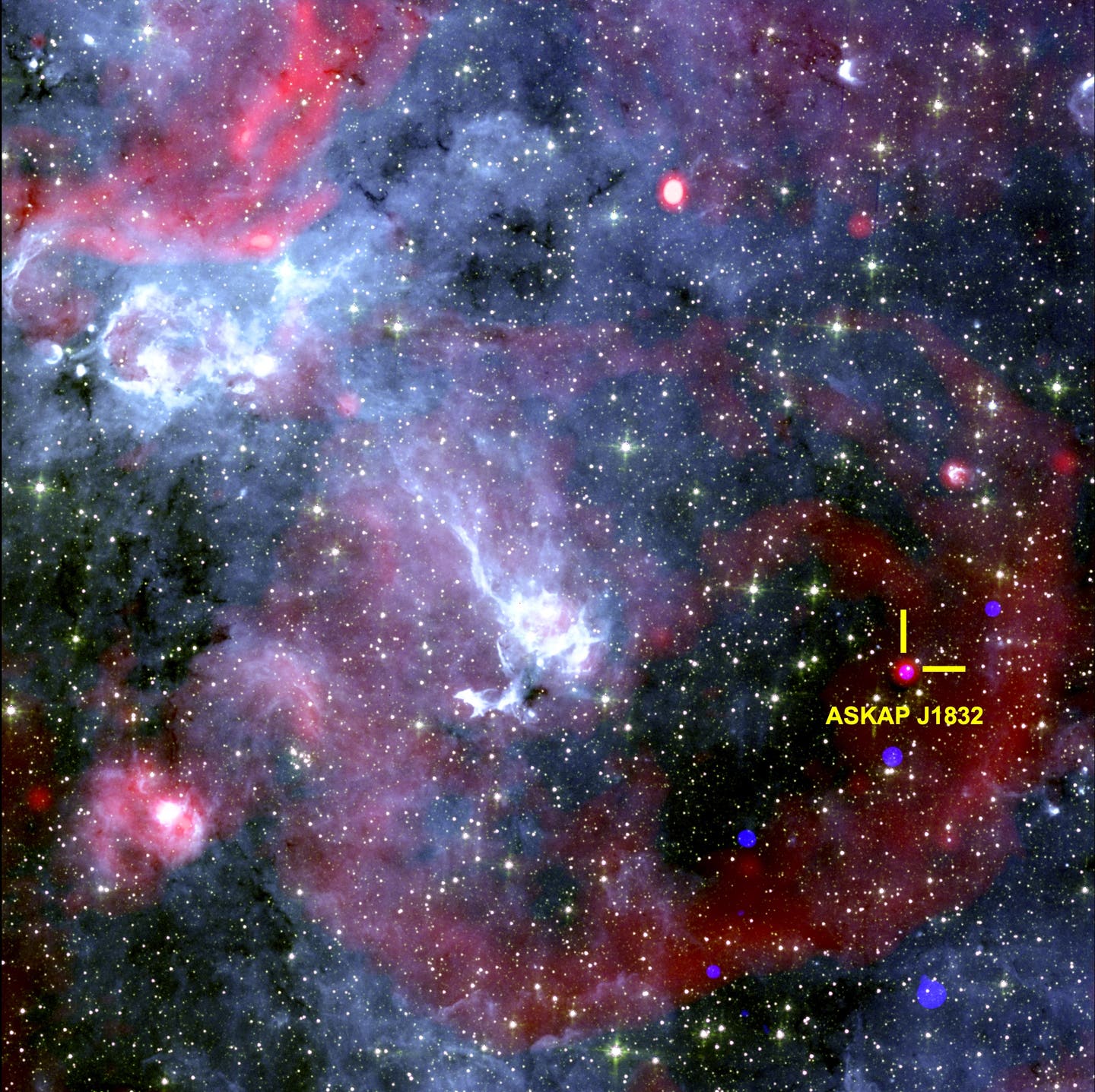 An image of the sky showing the region around ASKAP J1832-0911.