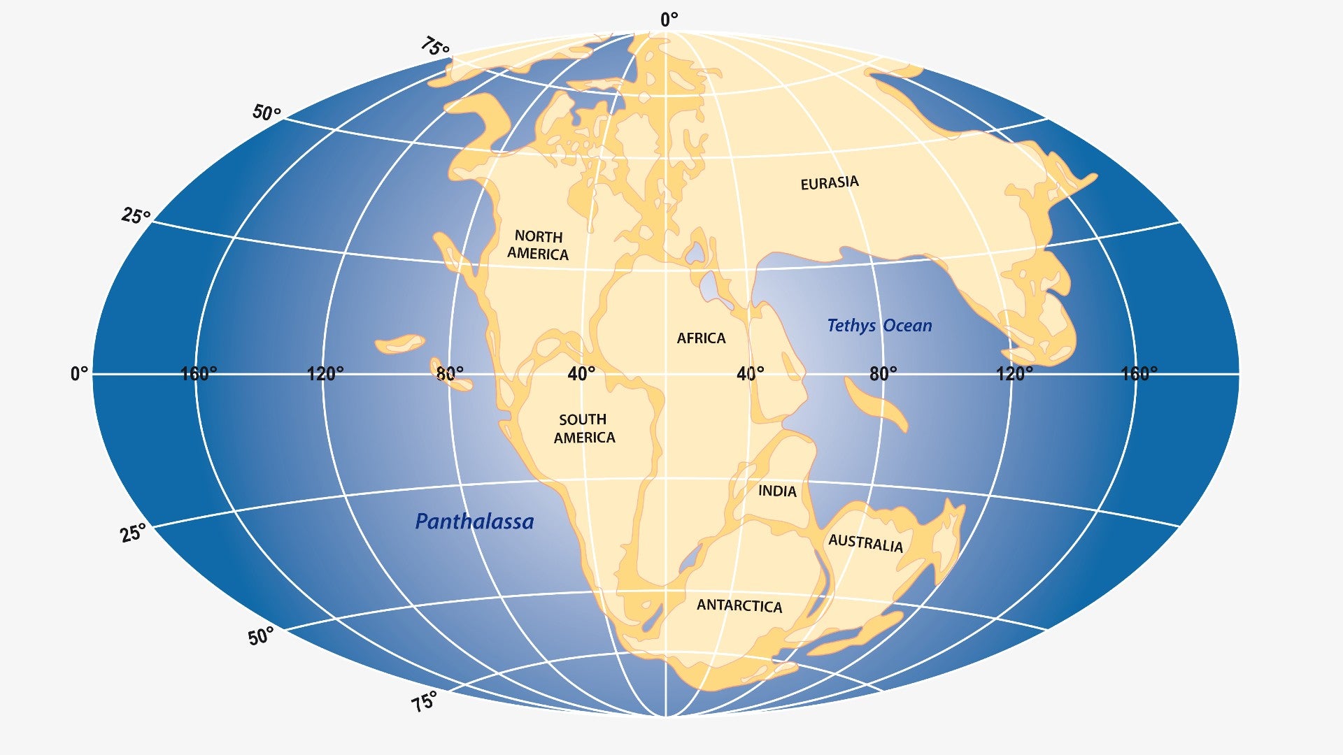 Graphic depiction of what supercontinent Pangaea once may have looked like. 