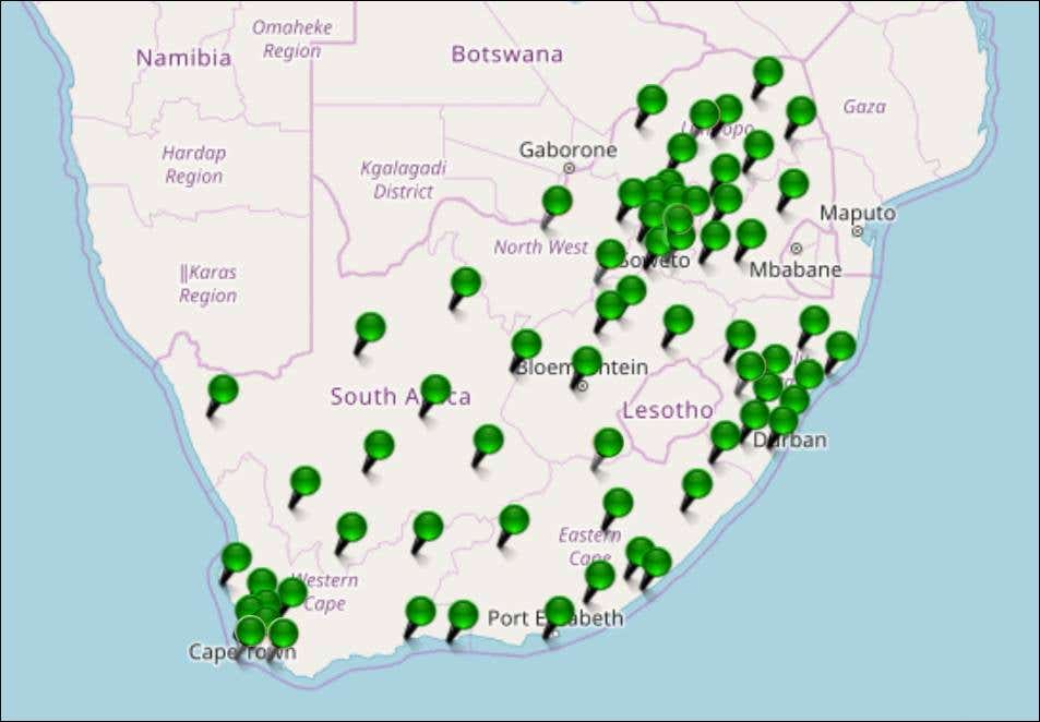 TrigNet Base stations in South Africa. 