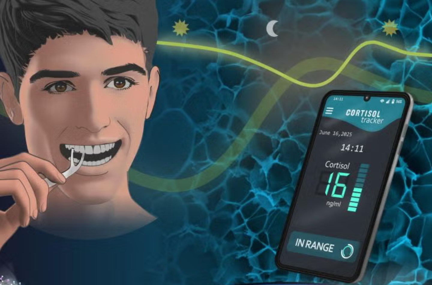New floss device measures cortisol in saliva to track stress in real time—no lab or needles needed.