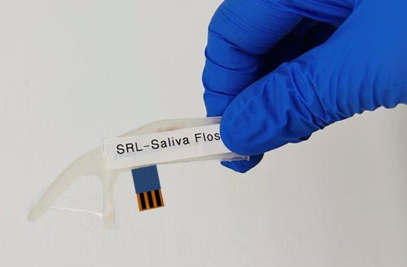 This dental floss pick has a sensor that can assess your stress level. 