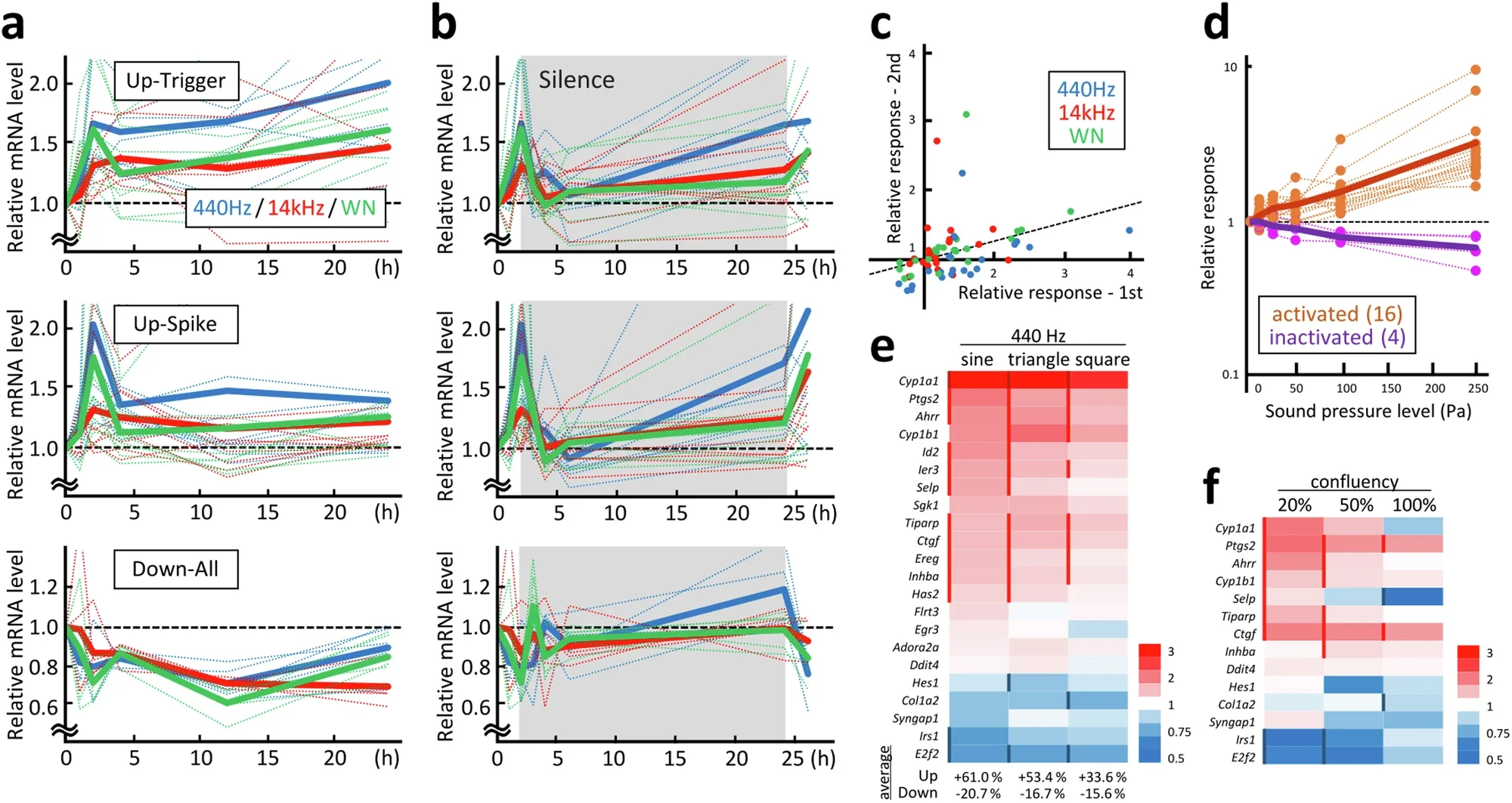 Cellular and acoustic factors affecting gene responses.
