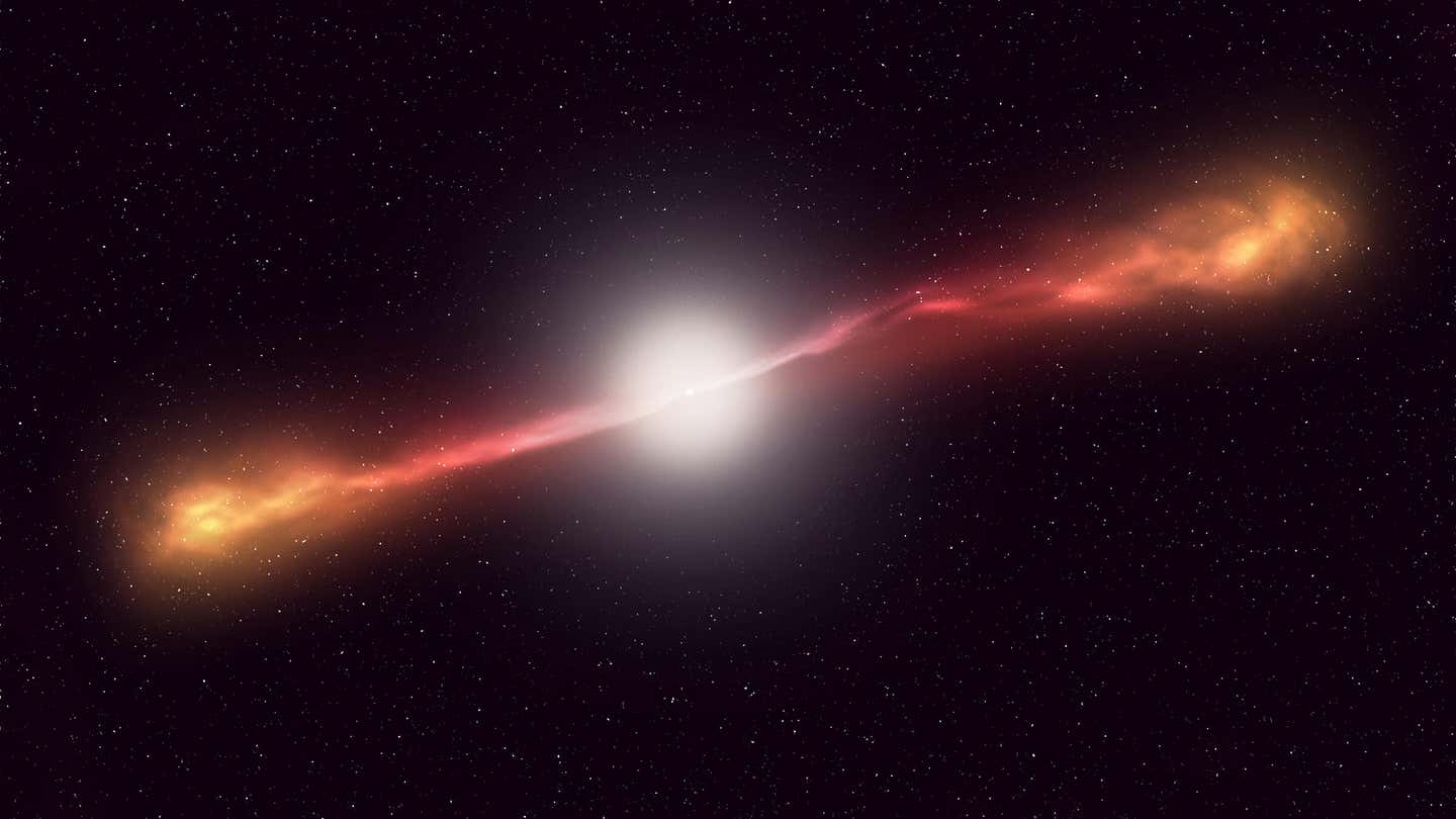 Artist’s conception of a supermassive black hole, billions of times more massive than the sun, like those found at the centers of galaxies.