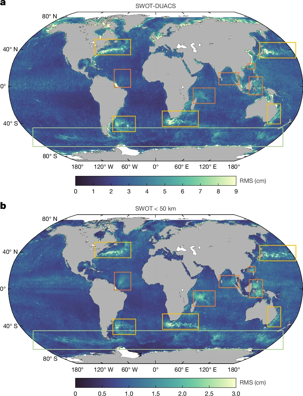 A new global view of ocean submesoscale variability from SWOT.