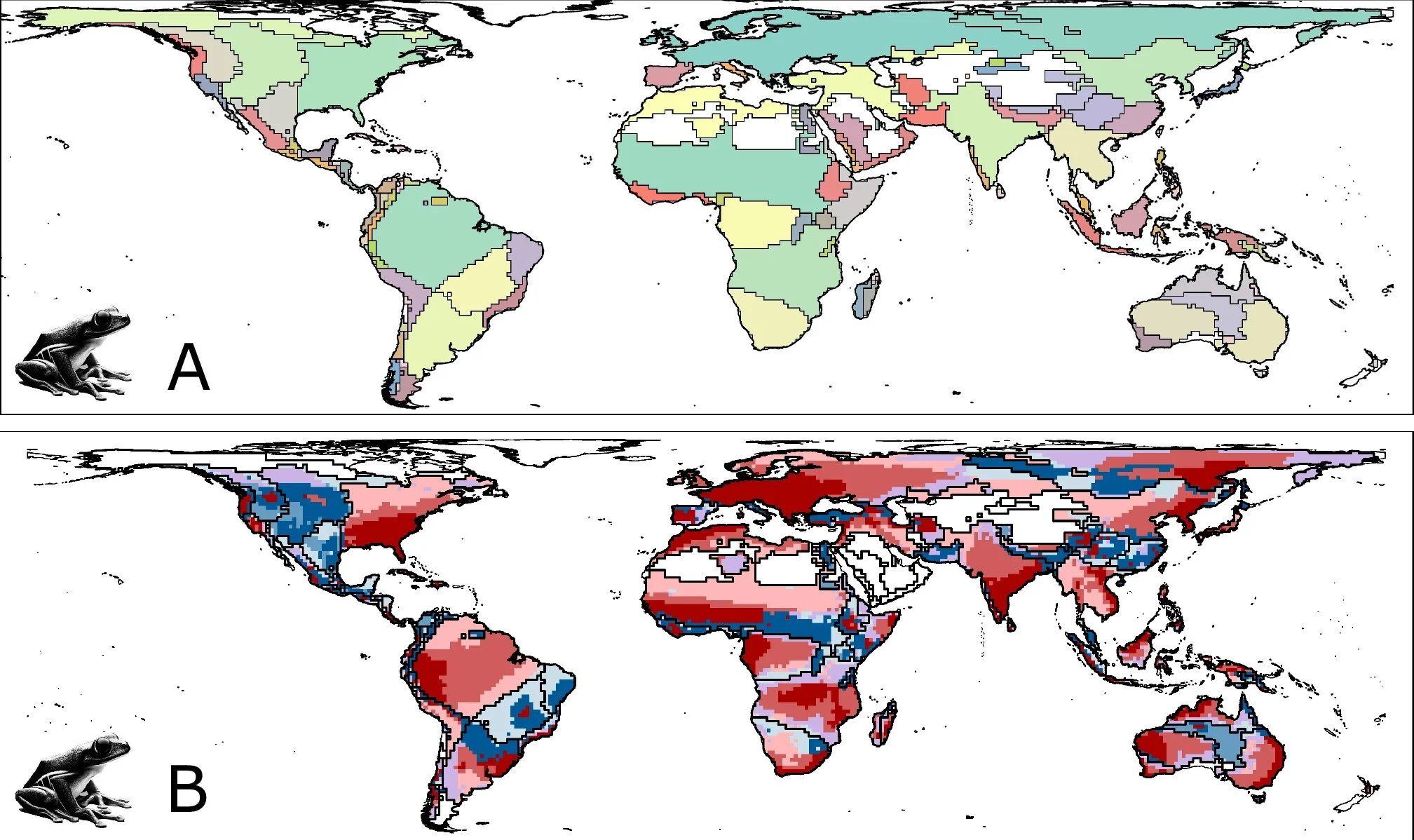 Biogeographical regions and sectors of amphibians.