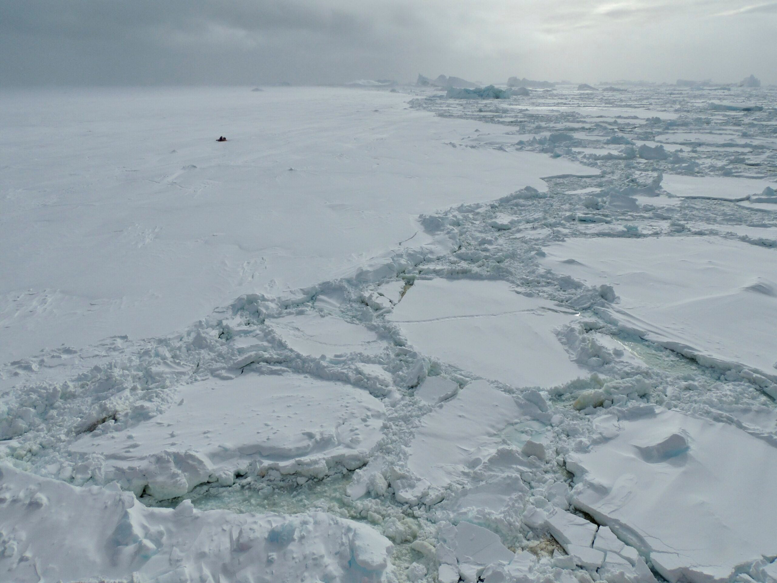 Sea ice in the Southern Ocean.
