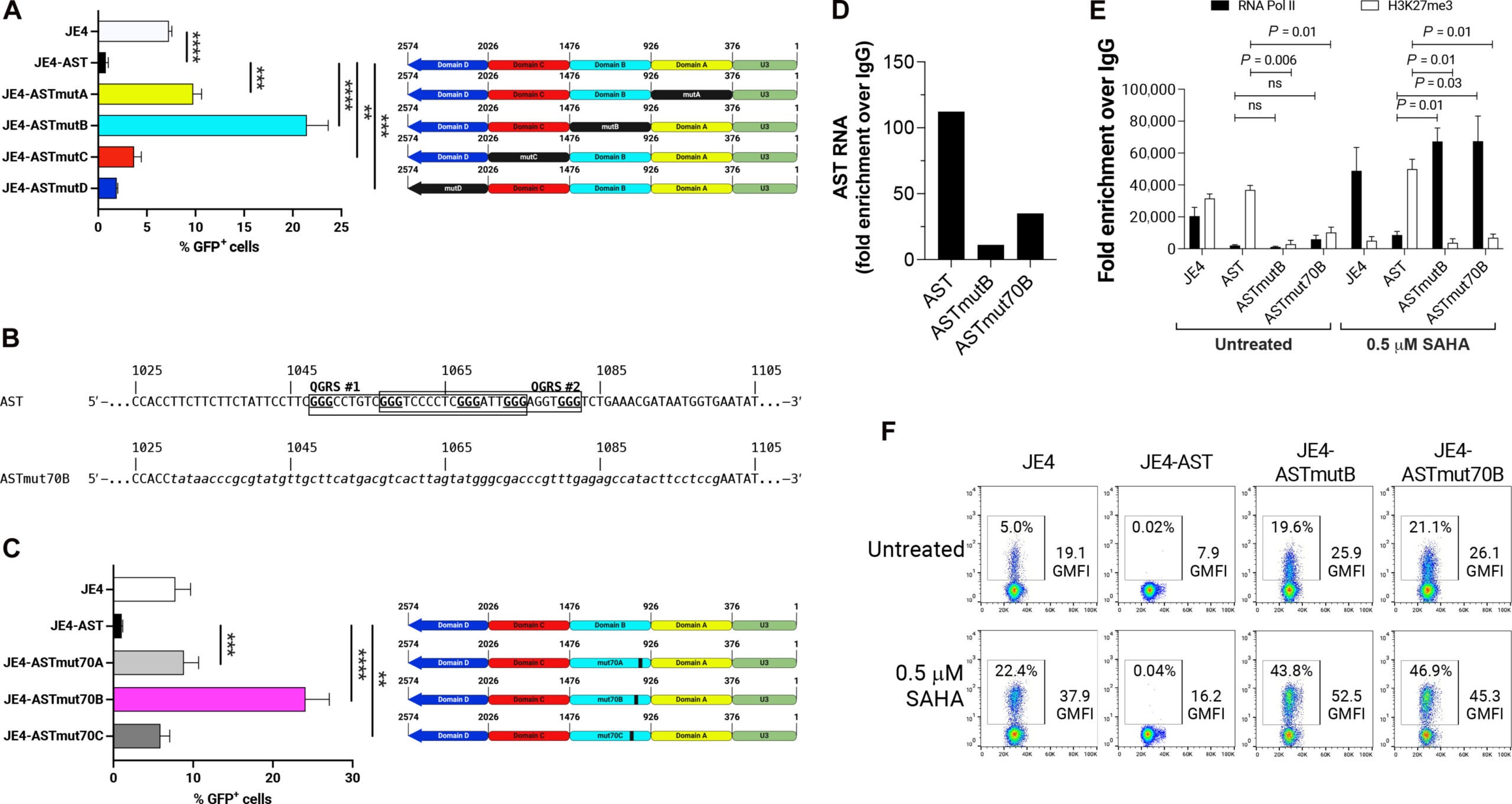 Domain B of AST is primarily responsible for interaction with PRC2.