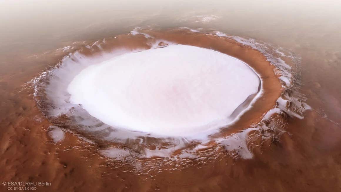 Mars’s glaciers contain over 80% pure water ice under a thin debris layer.
