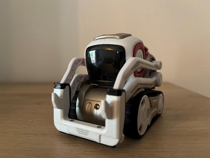 Cozmo, a small interactive robot with a vivid, expressive personality