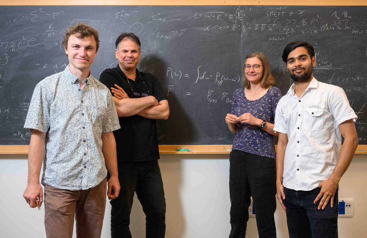 (l-r) Dr. Wolfram Ratzinger, Prof. Gilad Perez, Dr. Fiona Kirk and Chaitanya Paranjape