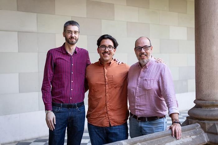 From left to right, experts Daniel Ortiz, David Saeteros and David Gallardo, at the University of Barcelona.