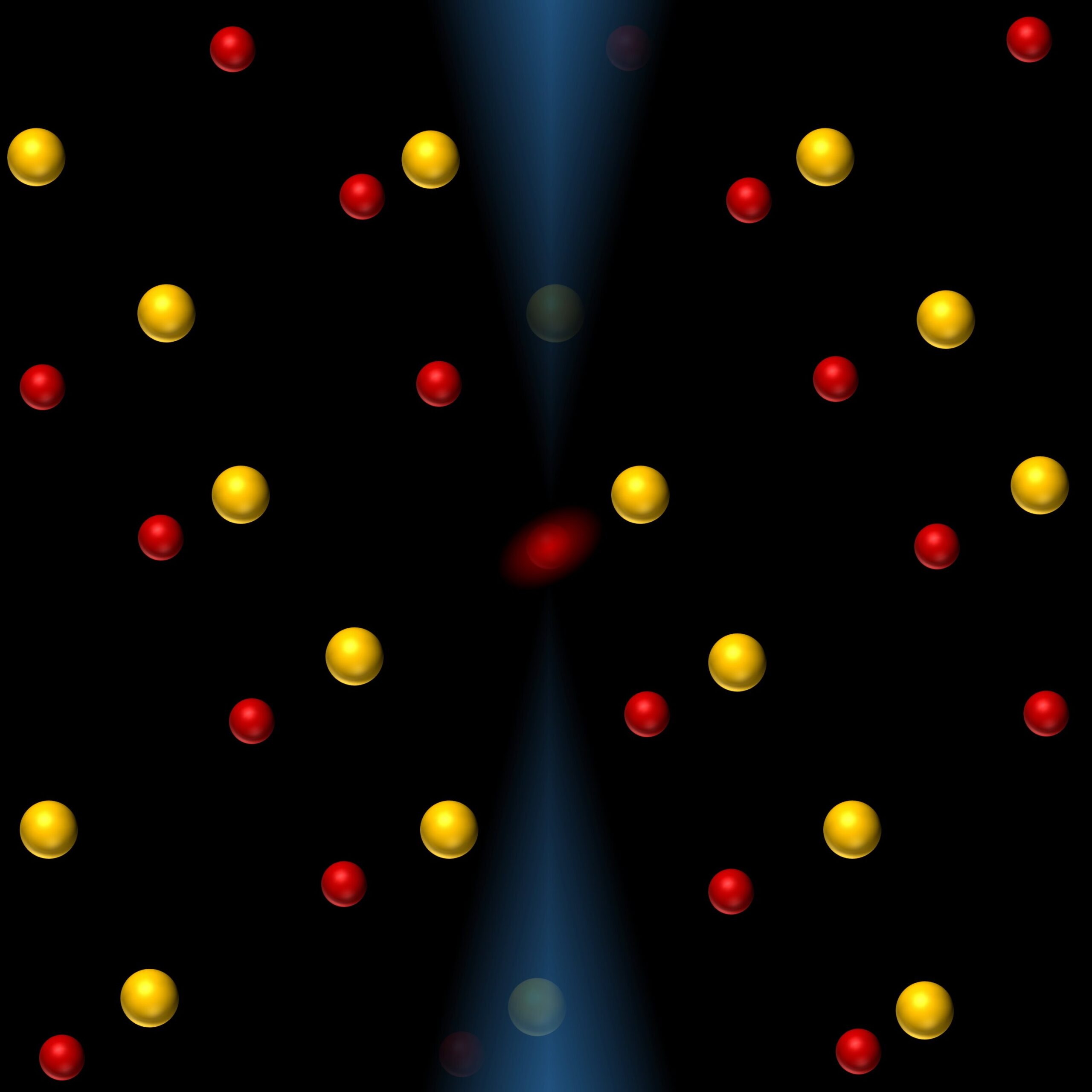 Illustration of experimental measurement of thermal vibrations in a single atom.