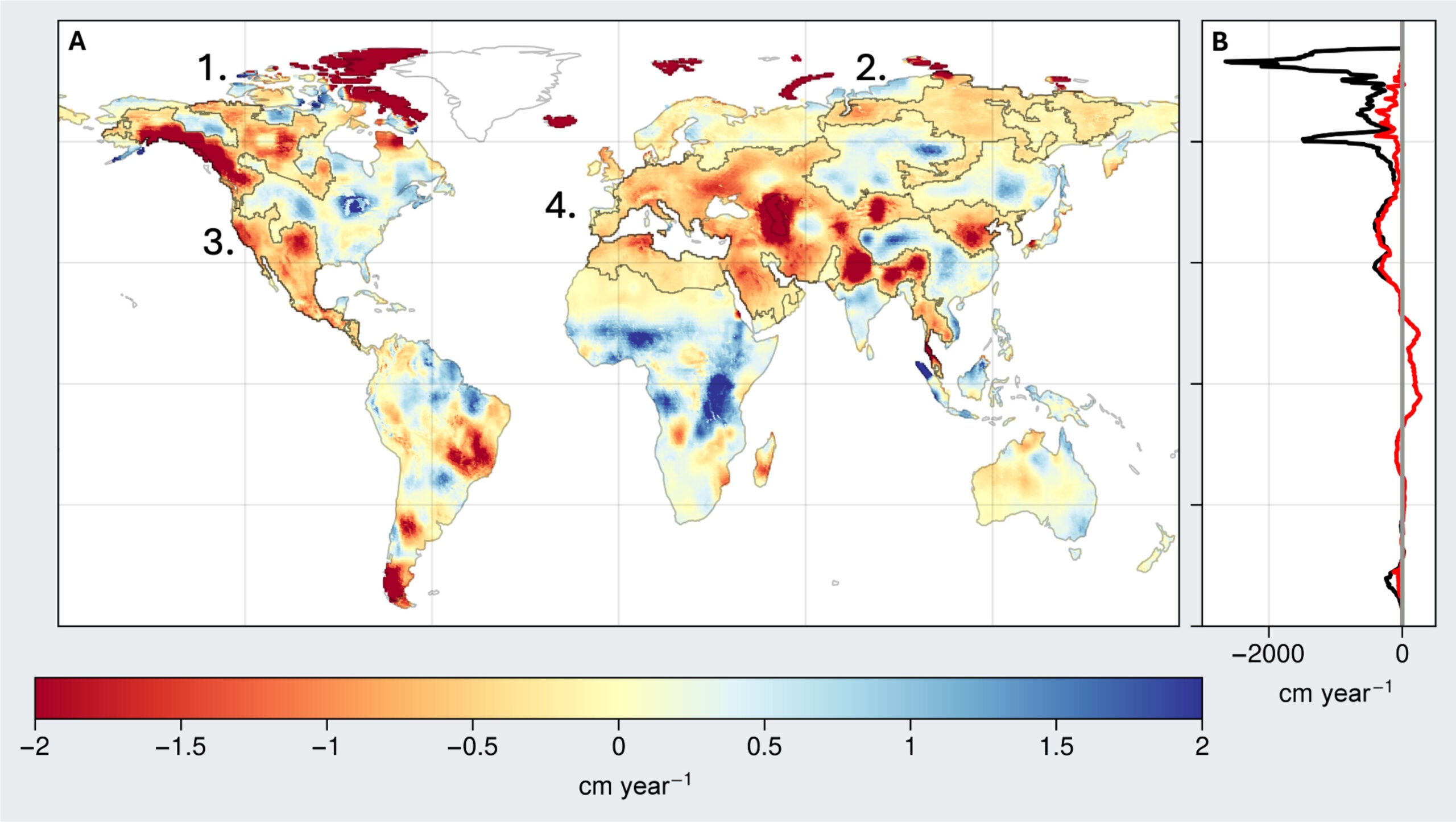 Global map of long-term TWS trends from GRACE/FO.