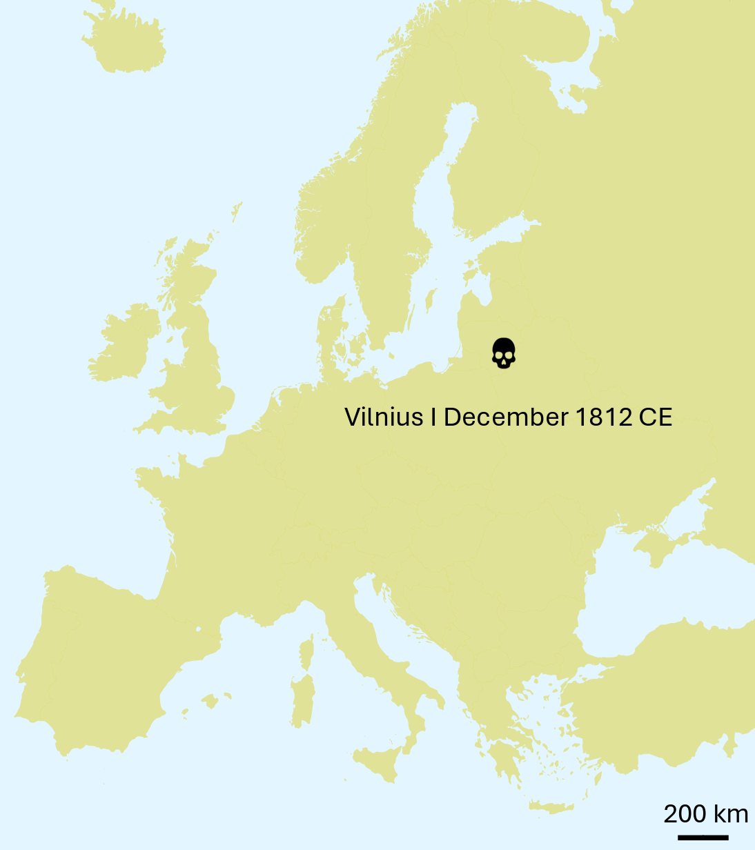 Geographical map of Europe showing the location and dating of the archaeological site in Vilnius, Lithuania, from which the samples in our study were collected.