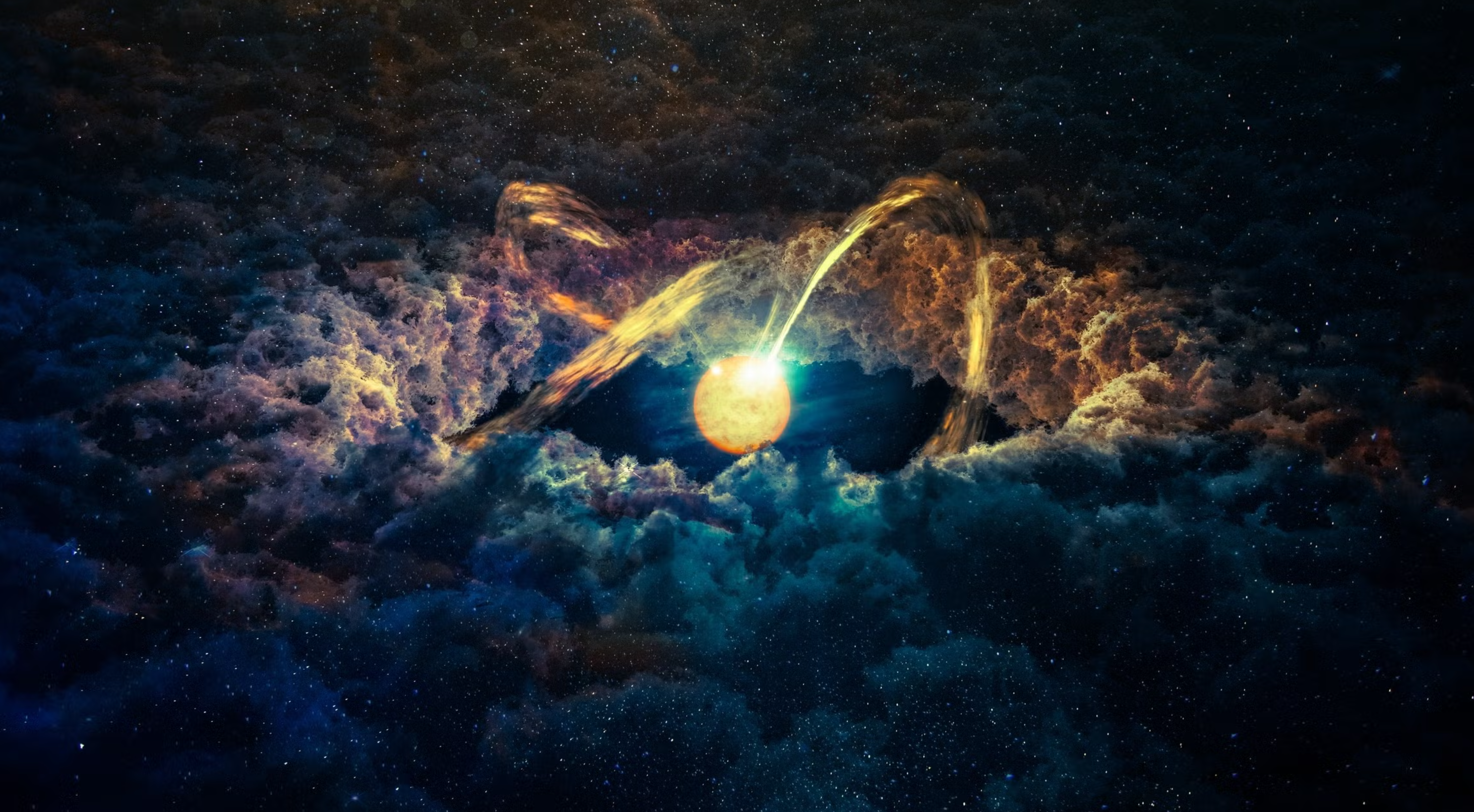 An artist’s impression of a young star encircled by a protoplanetary disk, created using data from NASA’s Hubble Space Telescope.
