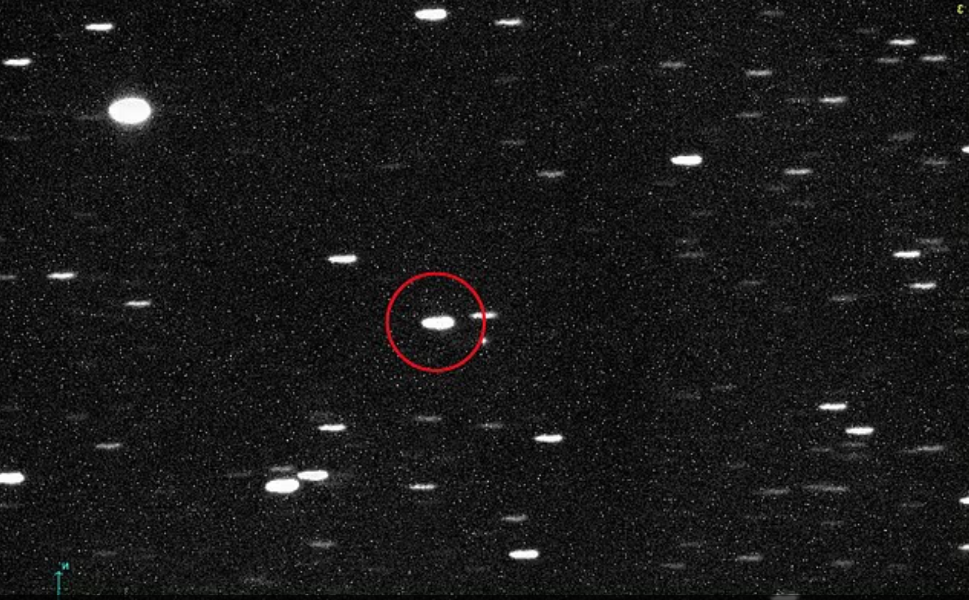 The interstellar object 3I/ATLAS, highlighted in the image, will make its closest pass by Earth on December 17, 2025.