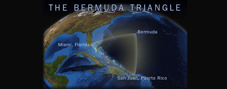 Map of the Bermuda Triangle. 