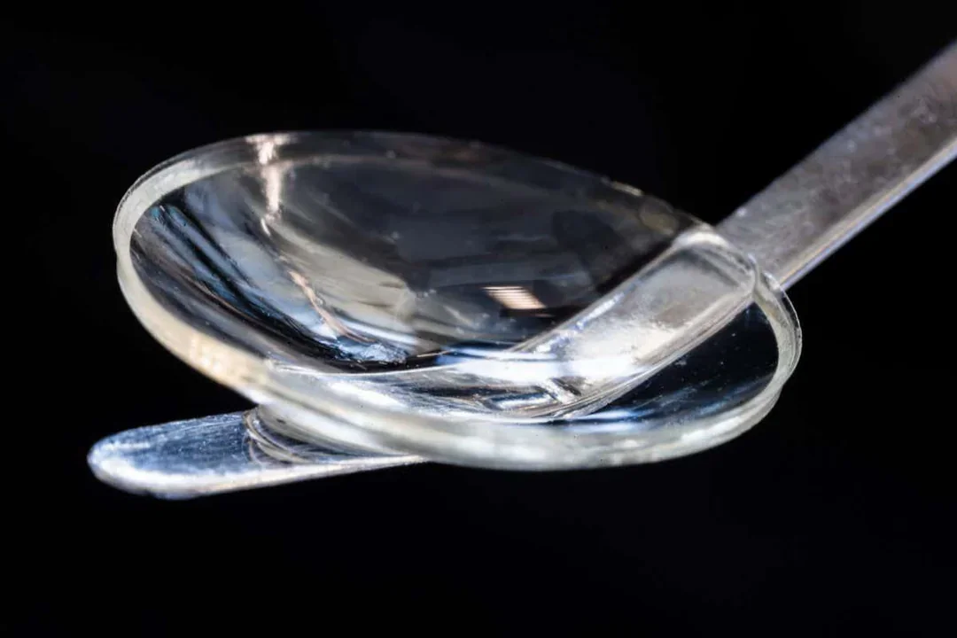The implant resembles the human cornea and is made of collagen protein from pig’s skin. 