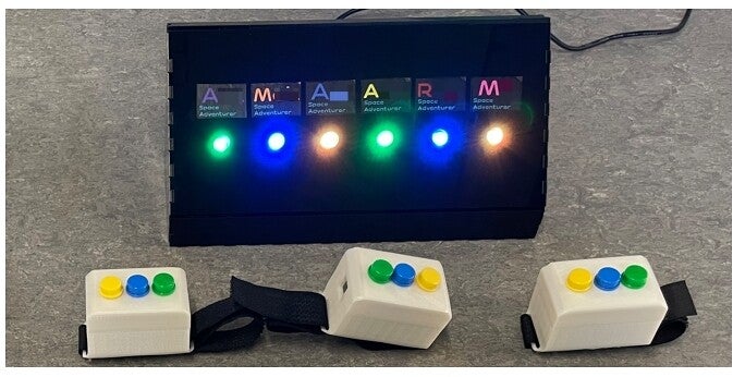 Indoor prototype featuring the bracelets and ChromaConnect display