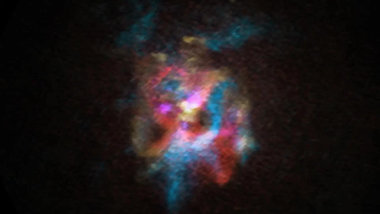 Red supergiant DFK 52 and its surroundings as seen by ALMA.