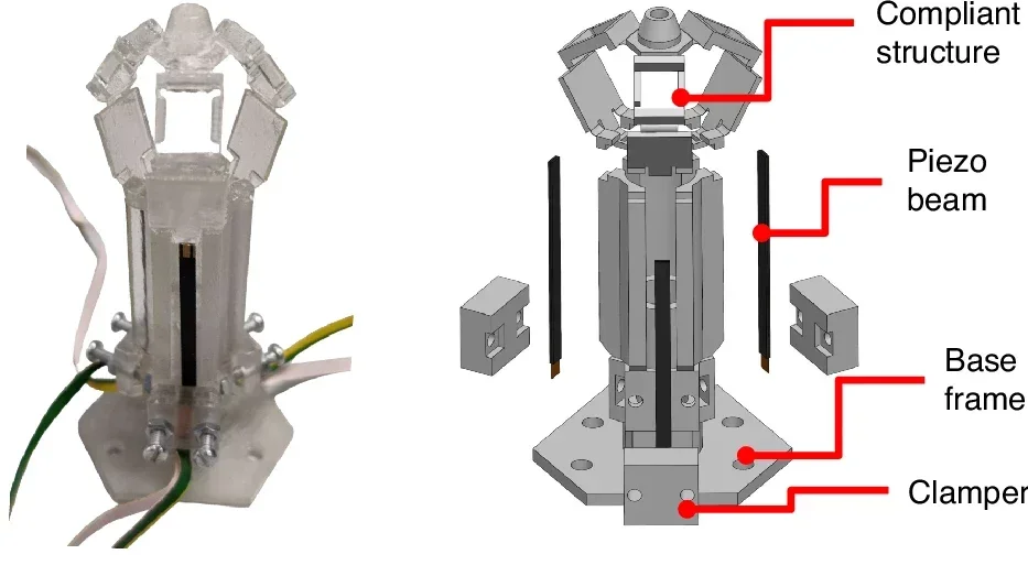 Photo of the compliant micro-robot.