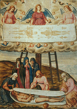 Painting "Descent from the Cross with the Shroud of Turin".