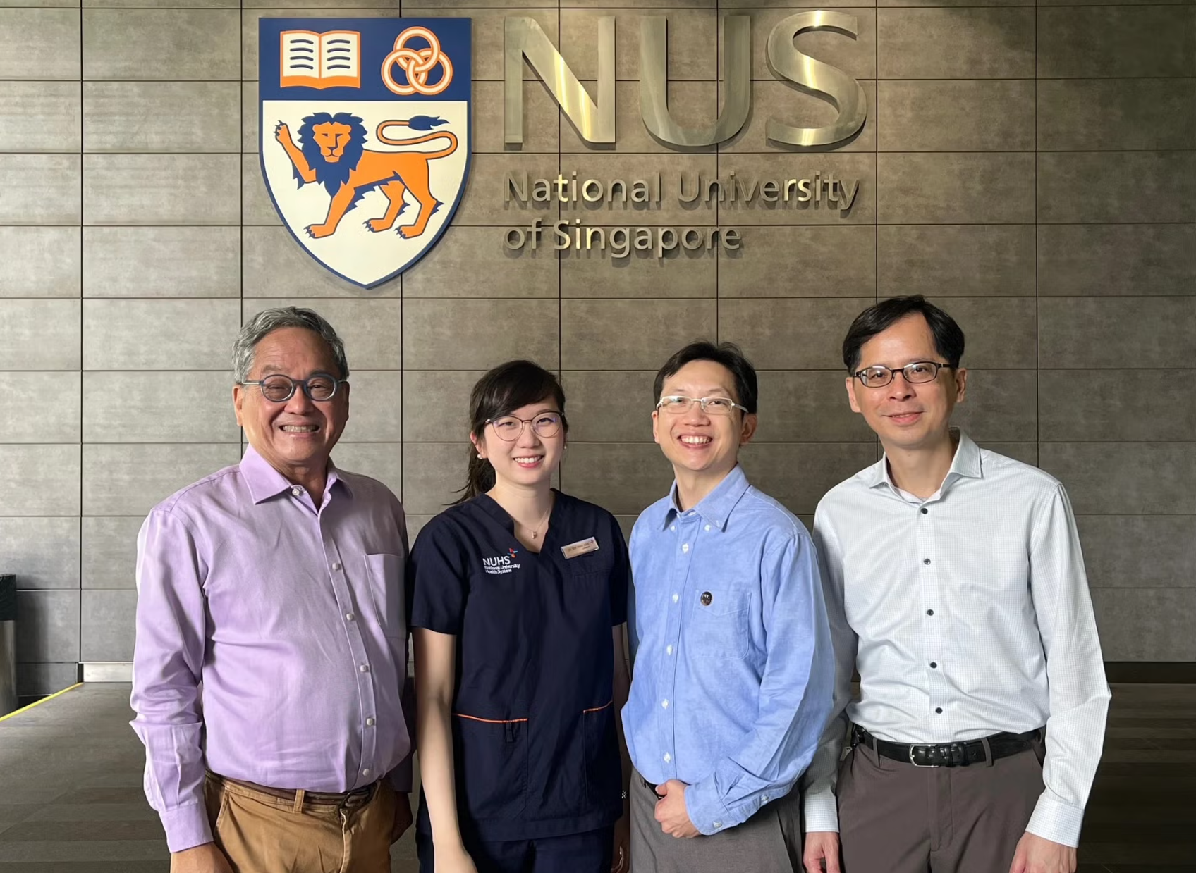 Study team members include (left to right): Prof Christopher Chen, Dr Sim Ming Ann, Asst Prof Tham Yih Chung, Prof Cheng Ching Yu.