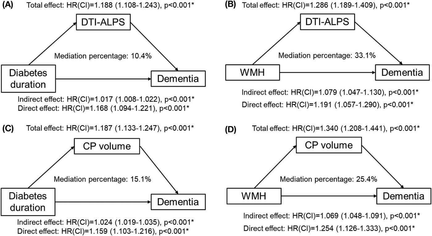 MRI proxies of CSF dynamics mediate the association between cardiovascular risk factors and dementia.
