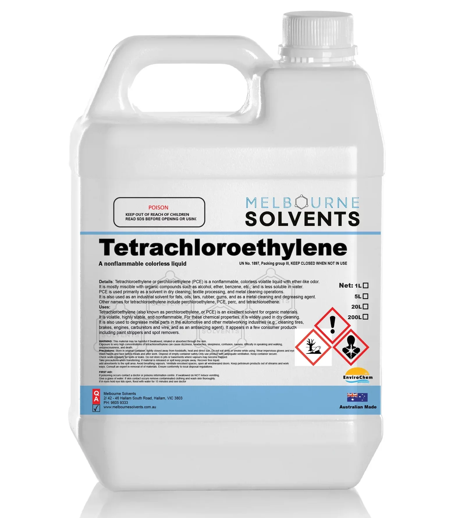 PCE is a clear, man-made liquid found in products like adhesives, spot cleaners, and stainless steel polish.