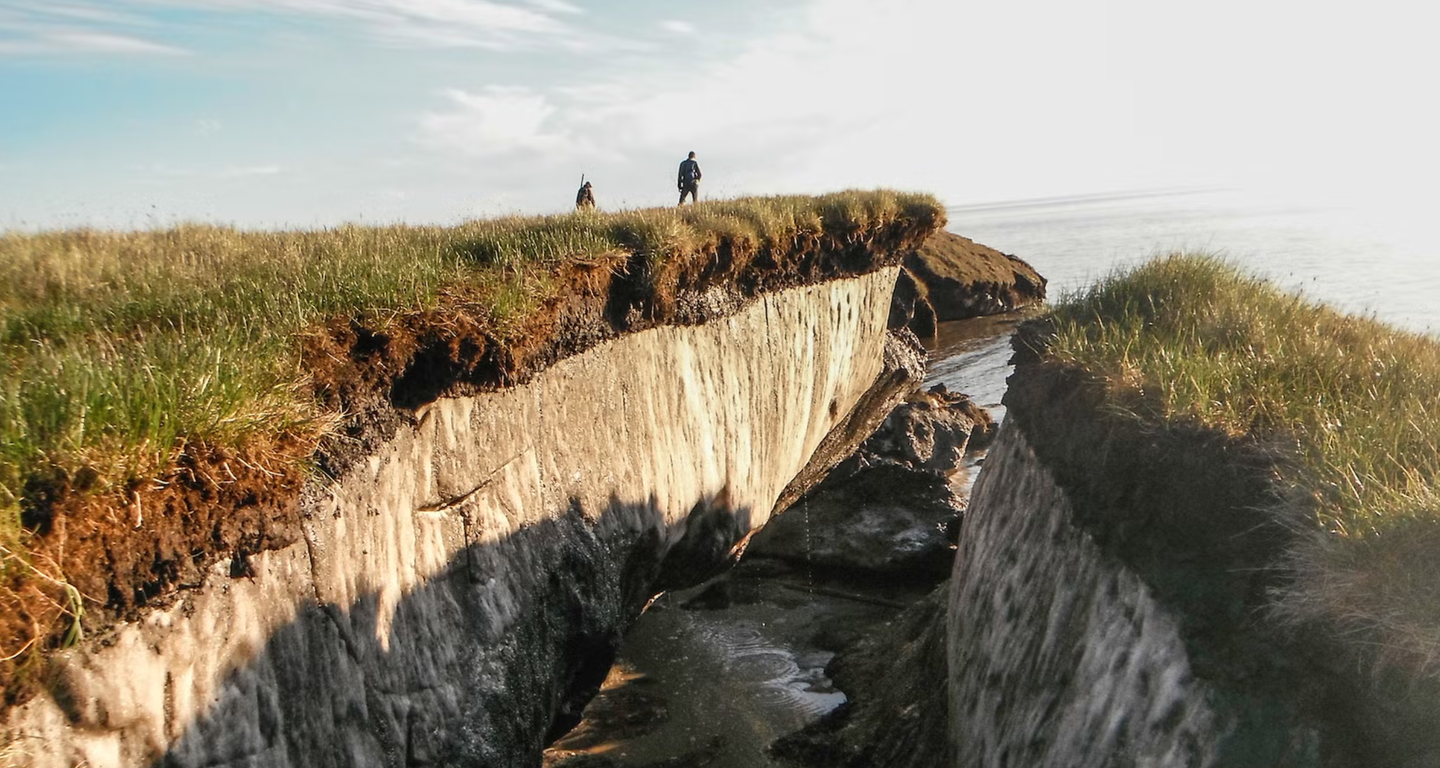 Thawing permafrost in Alaska.