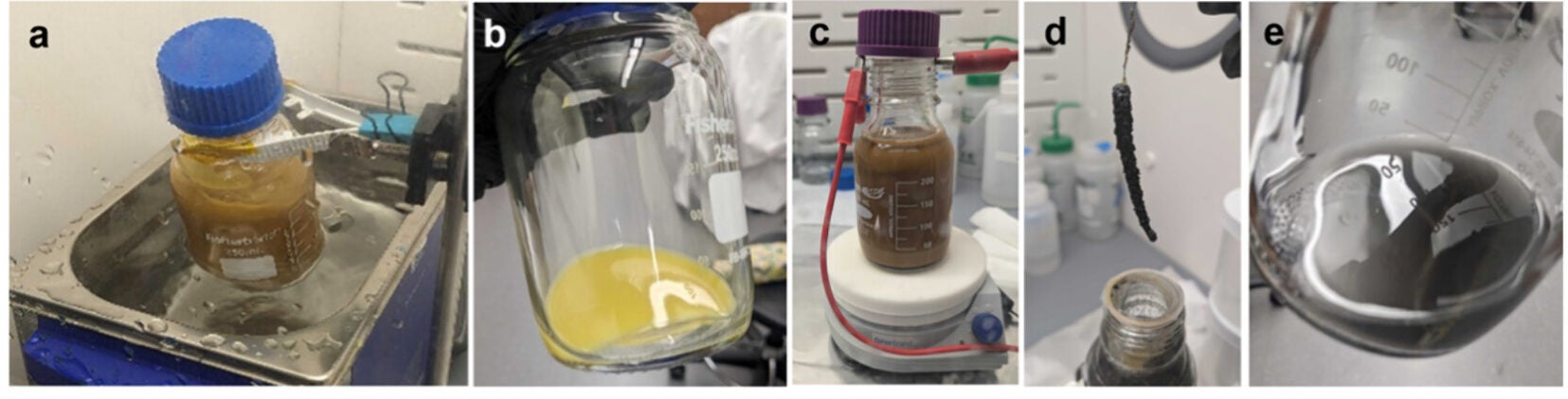 Ultrasonication of SnS2 bulk powder in DI water.