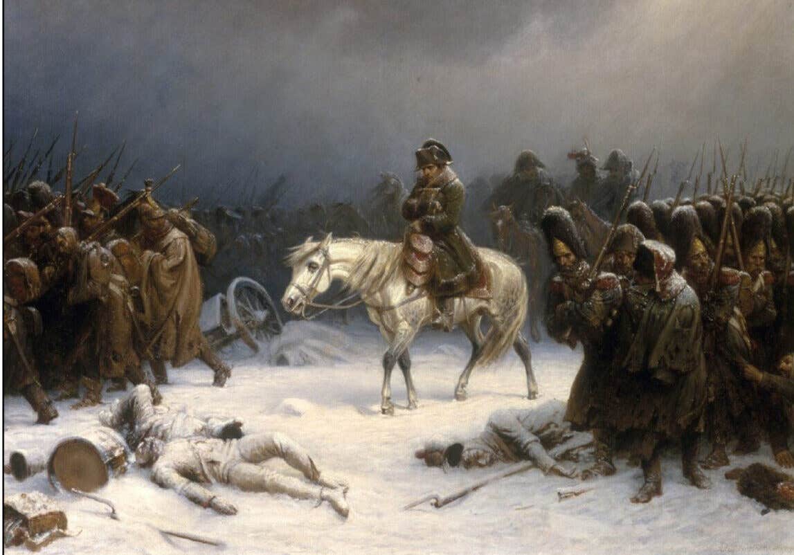 Painting dating from 1851 entitled “Napoleon’s retreat from Moscow” by Adolph Northen, depicting the conditions of the retreat of Napoleon's army.