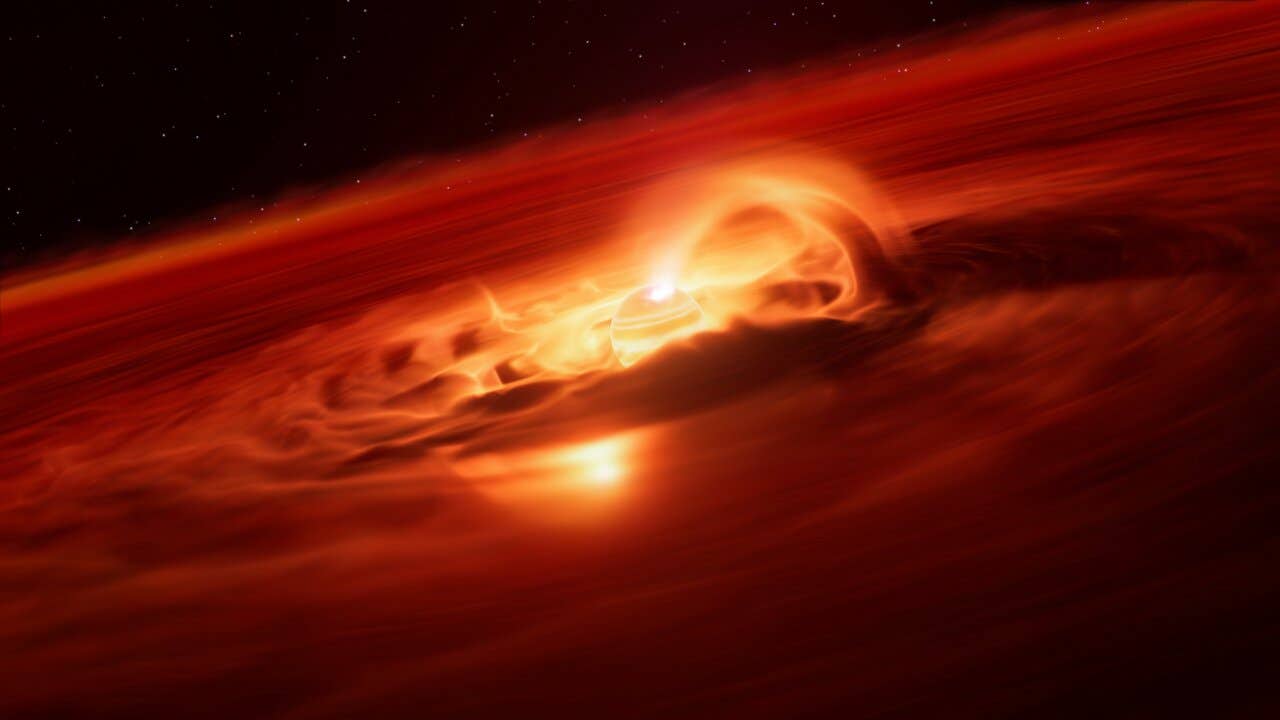 Illustration of the rogue planet Cha 1107-7626.