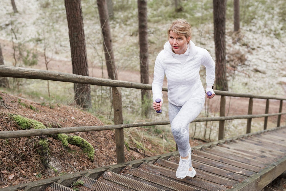 As you climb a few minutes' worth of stairs, your heart pounds harder, blood moves faster, and muscles contract with great force. 