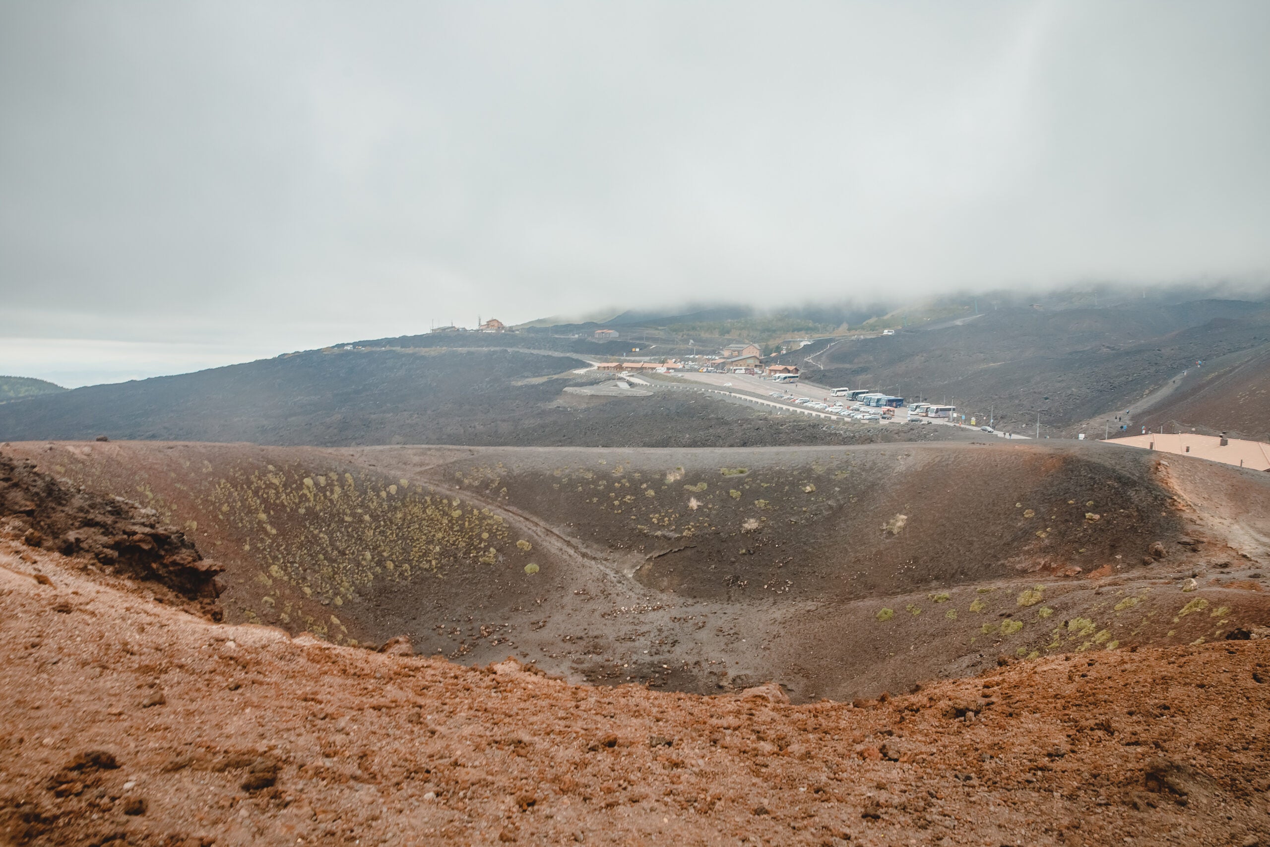 Crater at the top of Mount Etna.