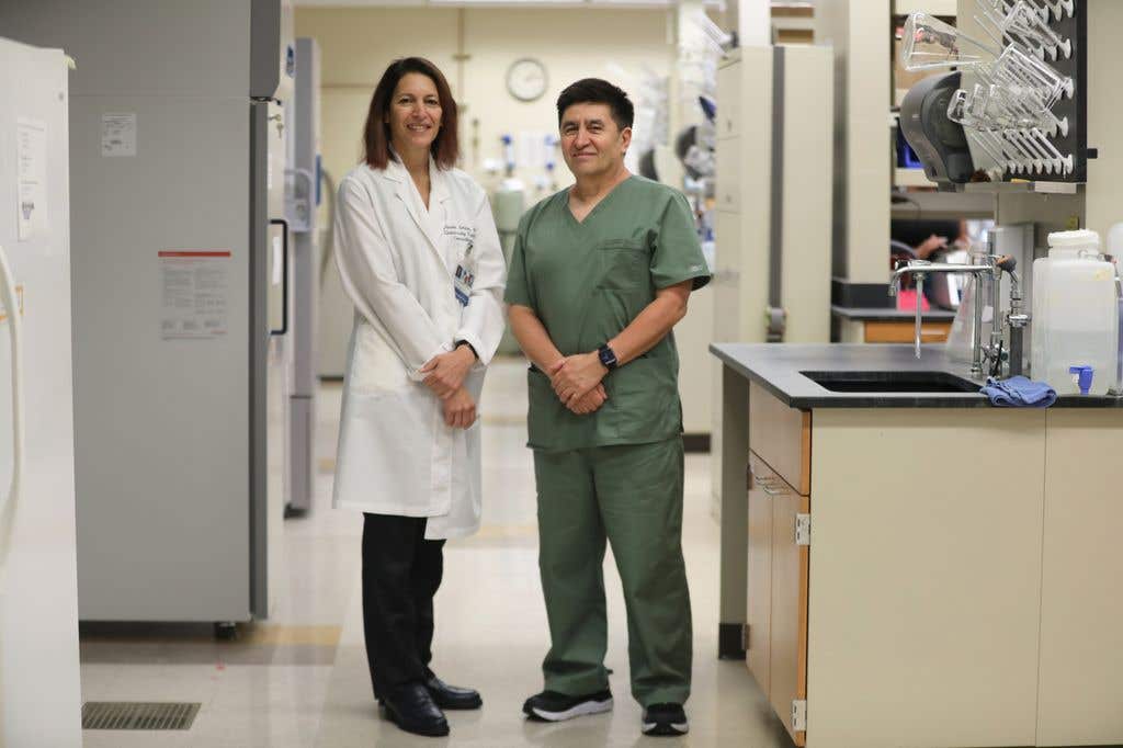 Paula Amato, M.D., professor of obstetrics and gynecology in the OHSU School of Medicine, and Shoukhrat Mitalipov, Ph.D., director of the OHSU Center for Embryonic Cell and Gene Therapy.