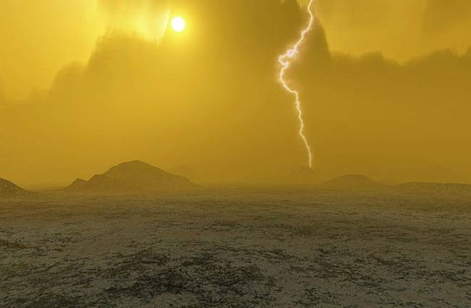 Artist's impression of Venus' atmosphere. 