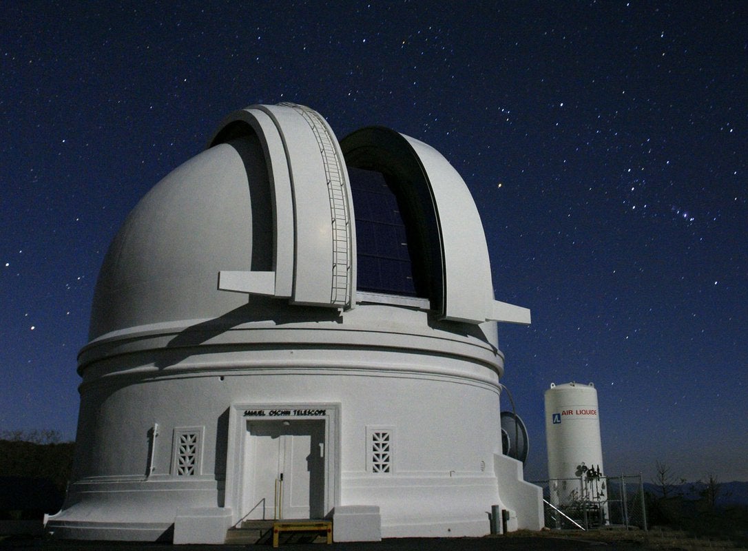 The 48-inch Samuel Oschin Telescope at Palomar Observatory, where ZTF resides.