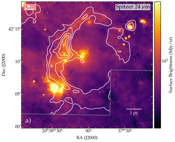 Multi-wavelength overview of the Diamond Ring. Spitzer/MIPS 24 μm and 8 μm.