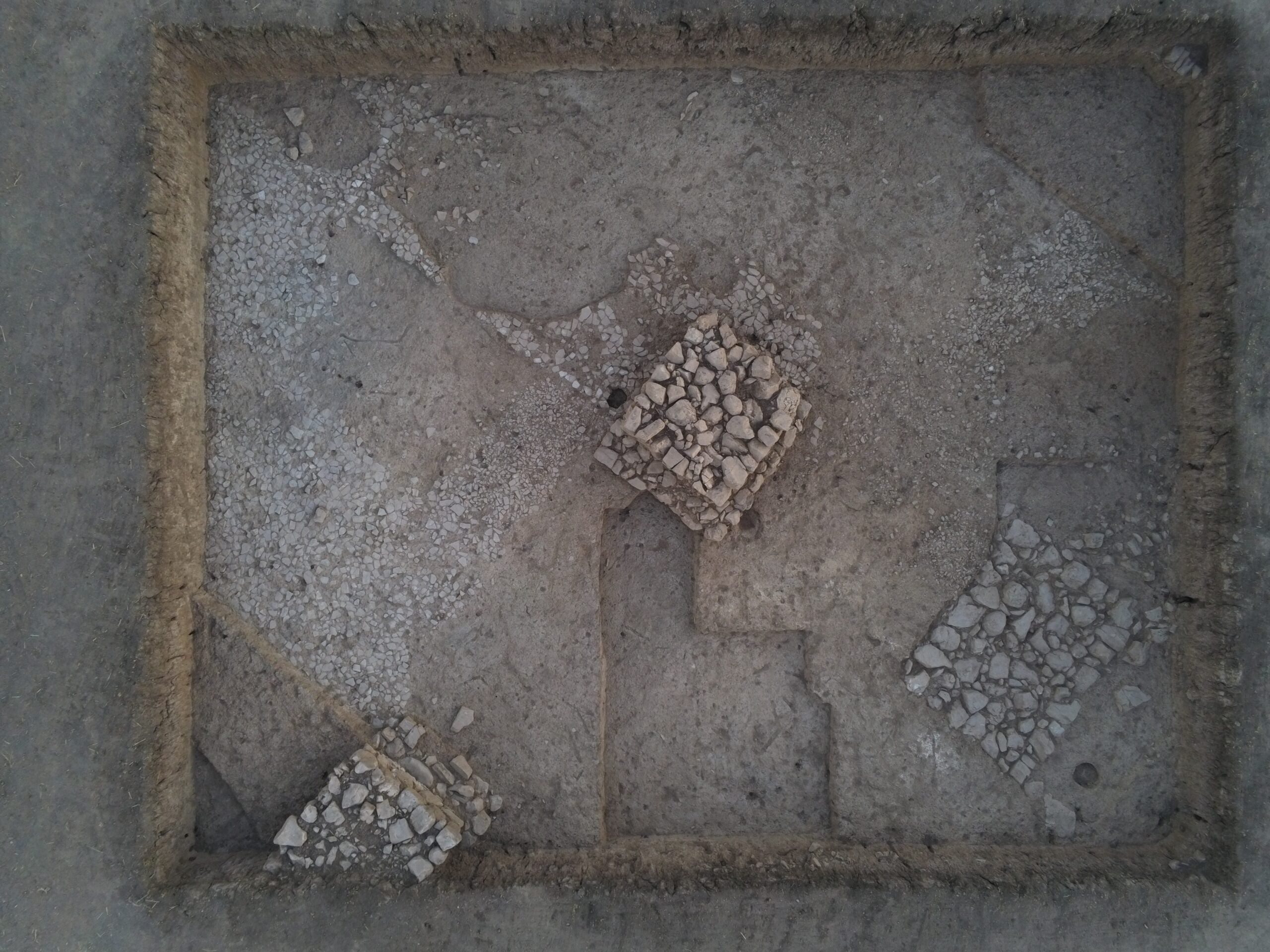 Brick pillars in Area A.