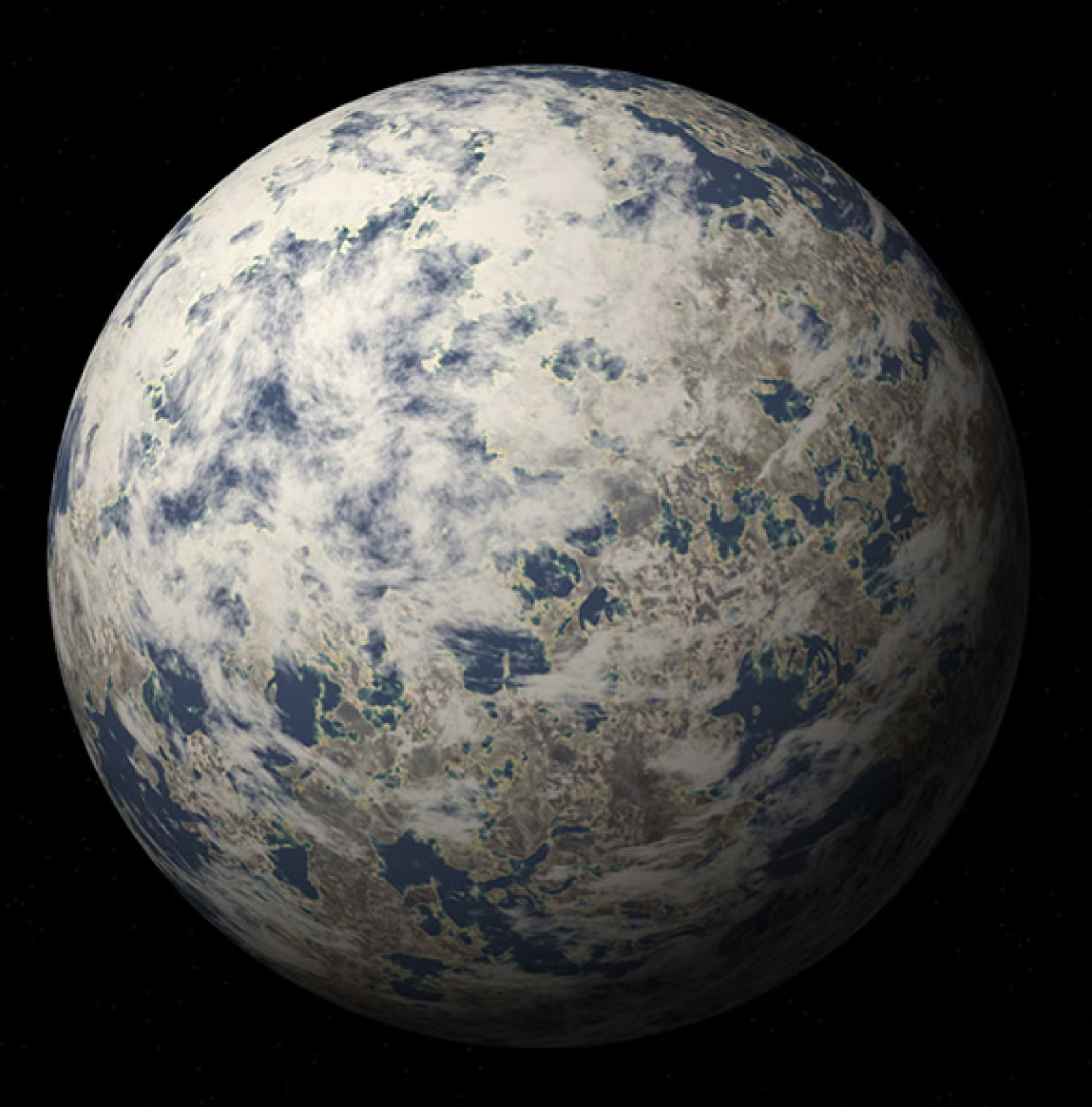 Artist's concept of the planet TRAPPIST-1e, which may carry hints of an Earth-like atmosphere.