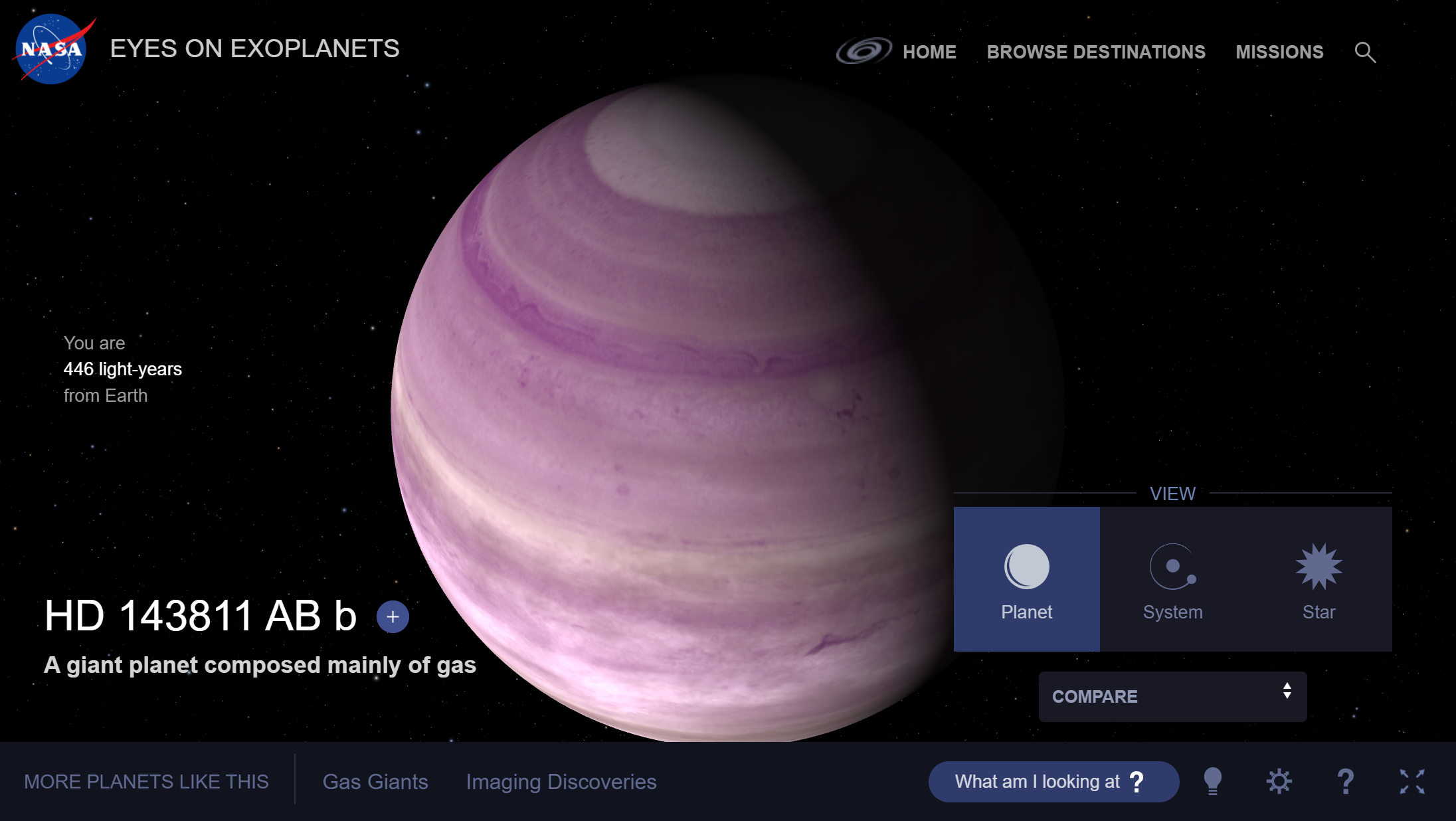 NASA simulation of planet: HD 143811 AB b.