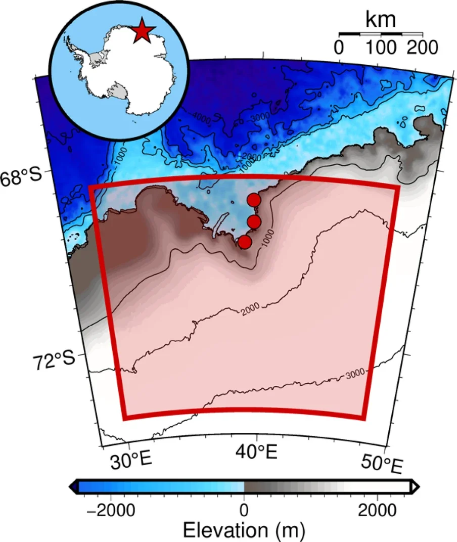 Map of the study area showing the Lützow–Holmbukta region, East Antarctica.