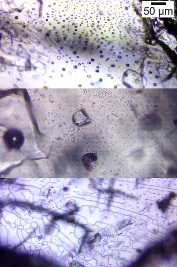 Example photographs of primary, mixed, and secondary halite inclusion assemblages. 