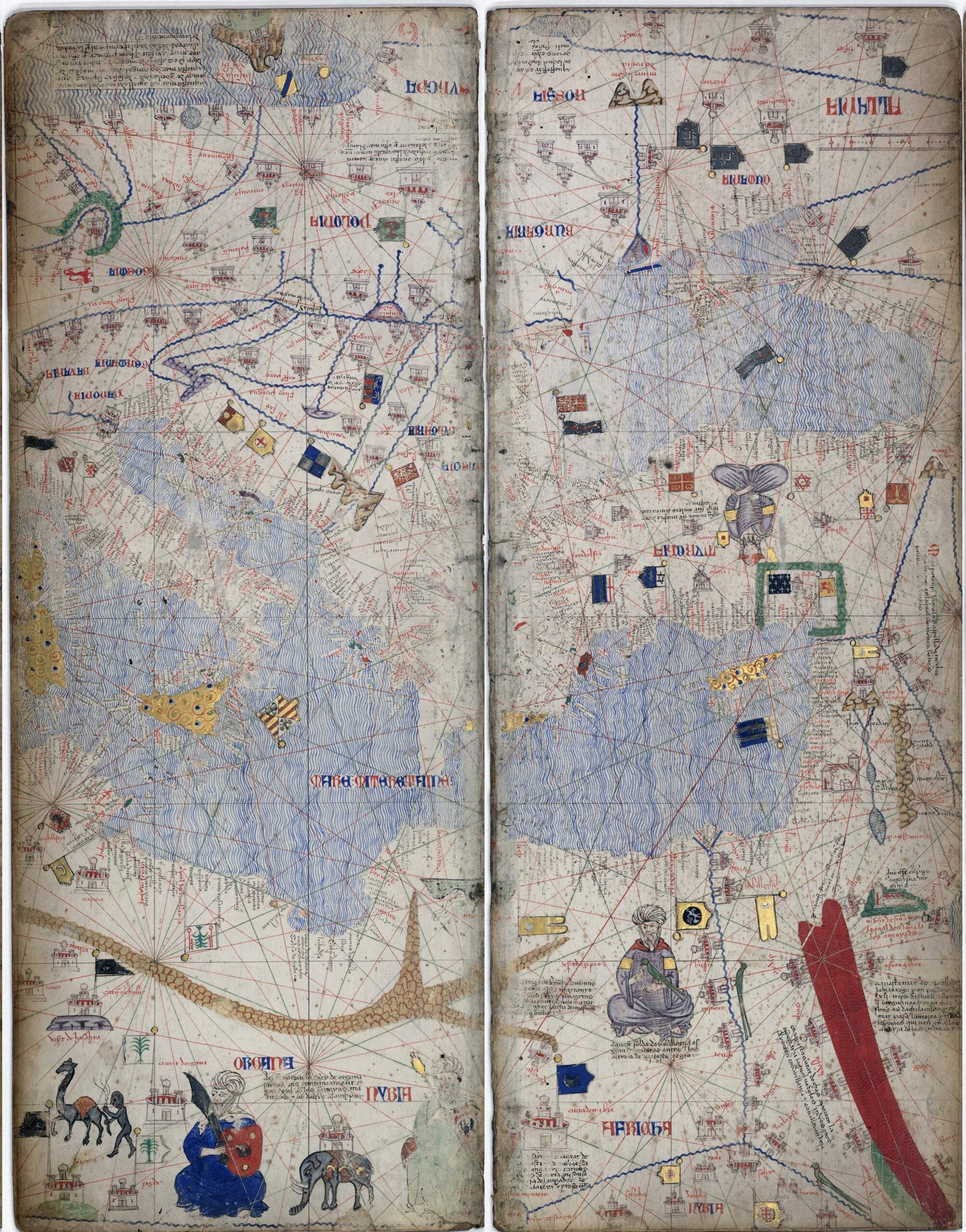 Presented in 1380 as a gift to King Charles V of France, the atlas offers a detailed depiction of the known world, from the Atlantic to China. 
