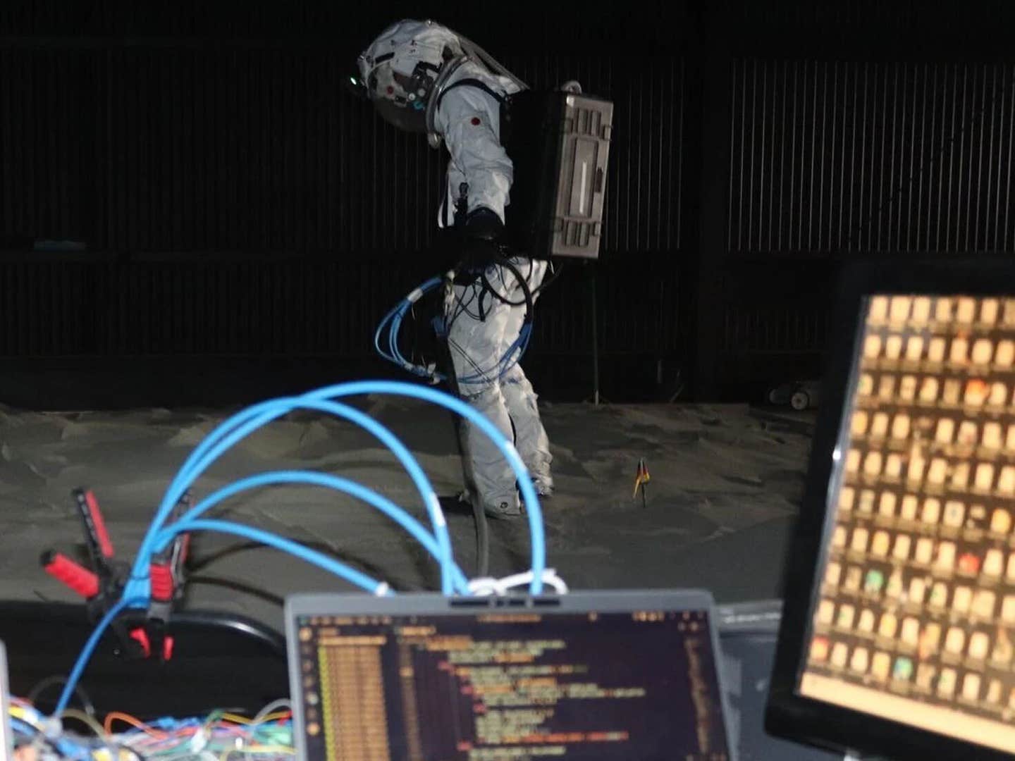 The exosuit was integrated into a spacesuit for the ADAMA space mission simulation in Adelaide, Australia