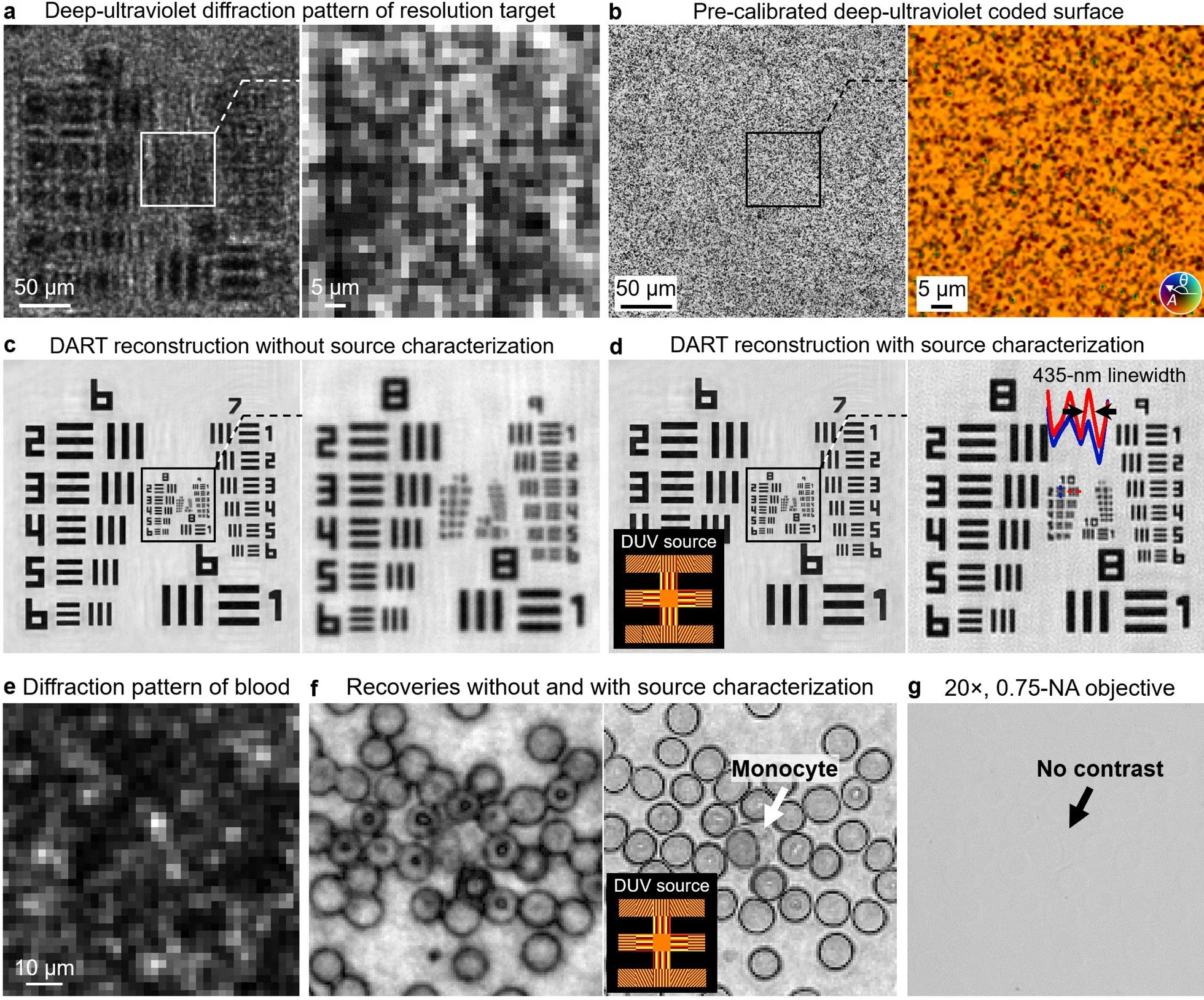 High-resolution diffraction imaging and source characterization with DART.