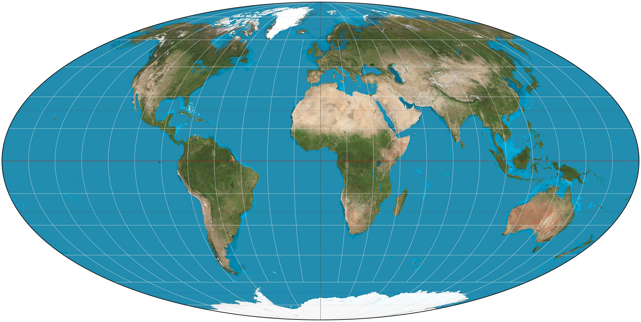 Equal-area map. All equal-area maps show land size in the correct proportion.