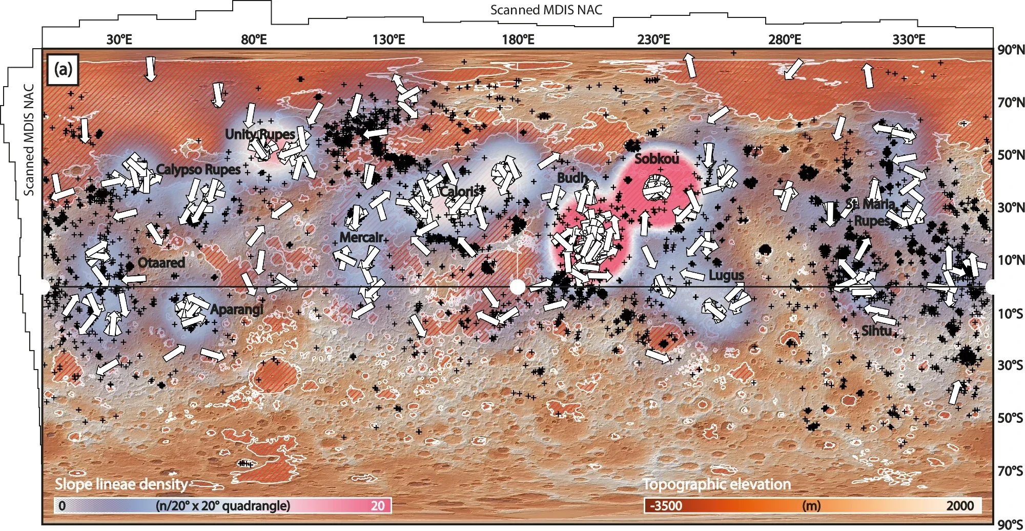 Distribution, characteristics, and geostatistics of slope lineae on Mercury.