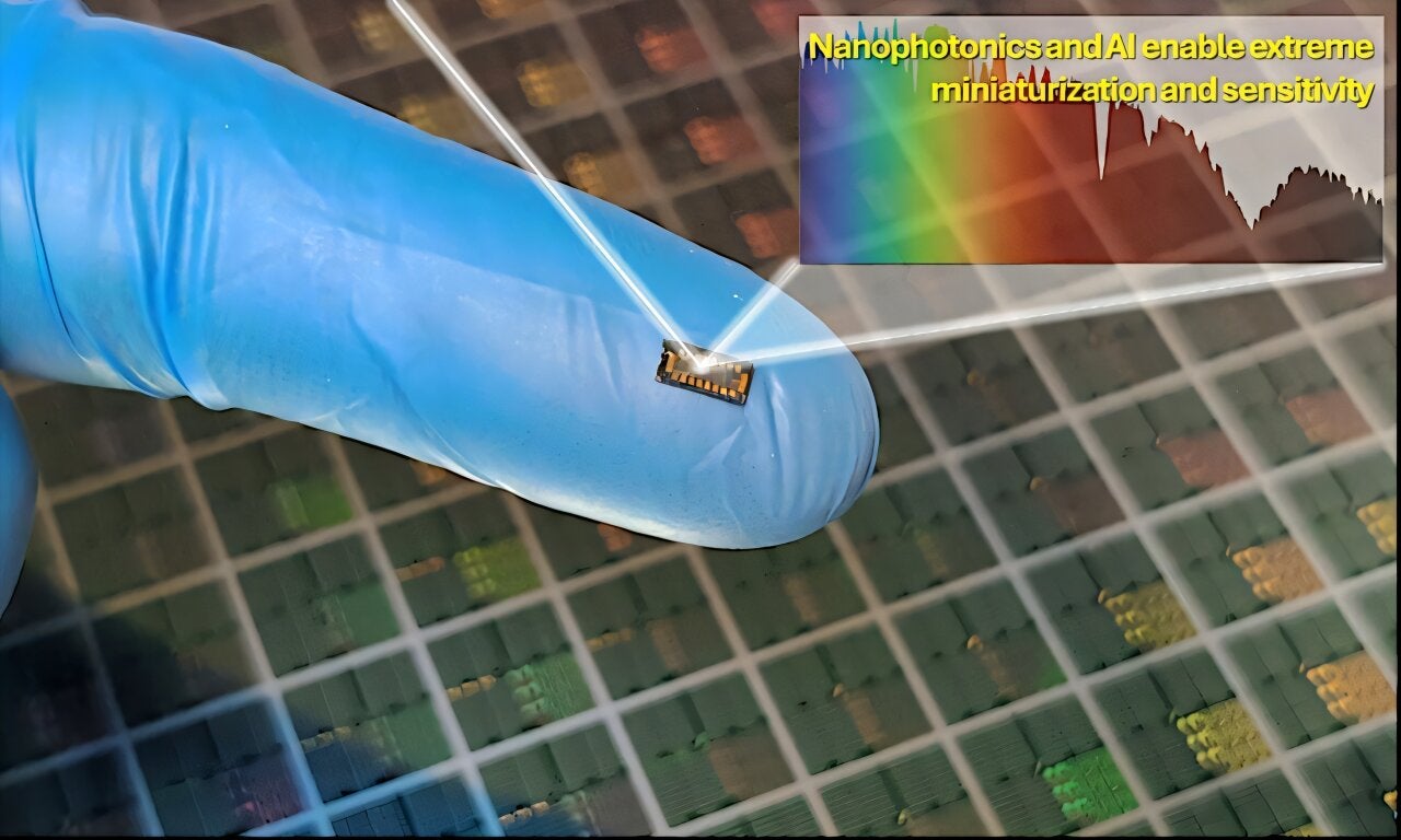 Scientists shrink a lab-grade spectrometer down to the size of a grain of sand